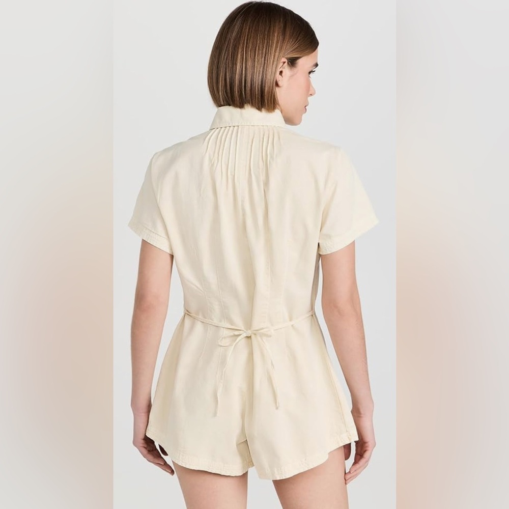 NWT Free People Ivory Button Front Romper Size L - Picture 2 of 11